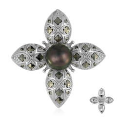 Spilla in argento con Perla Tahitiana (Annette classic)
