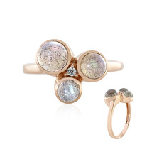 Anello in argento con Labradorite Verde Maniry (KM by Juwelo)