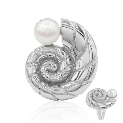 Anello in argento con Perla di Acqua Dolce (TPC)