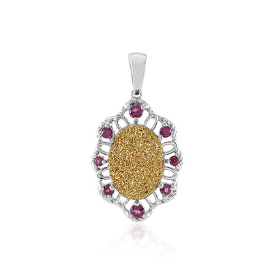 Ciondolo in argento con Agata Glitter Dorata
