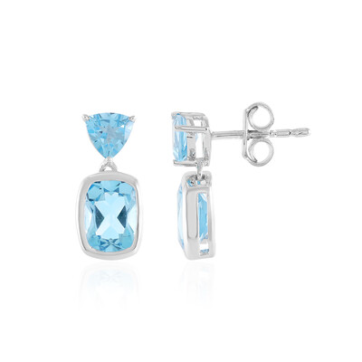 Orecchini in argento con Topazio Blu Svizzero