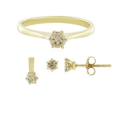 Parure in oro con Diamante Cioccolato SI2