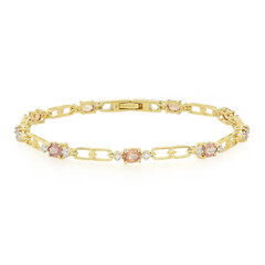 Bracciale in oro con Zaffiro Padparadscha (non riscaldato) (AMAYANI)