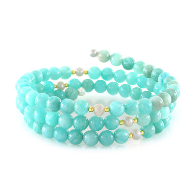 Bracciale in acciaio con Amazzonite (Riya)