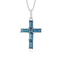 Collana in argento con Cianite Blu Foglia di Tè
