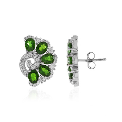 Orecchini in argento con Diopside Russo