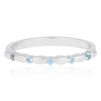 Anello in argento con Topazio Blu Svizzero