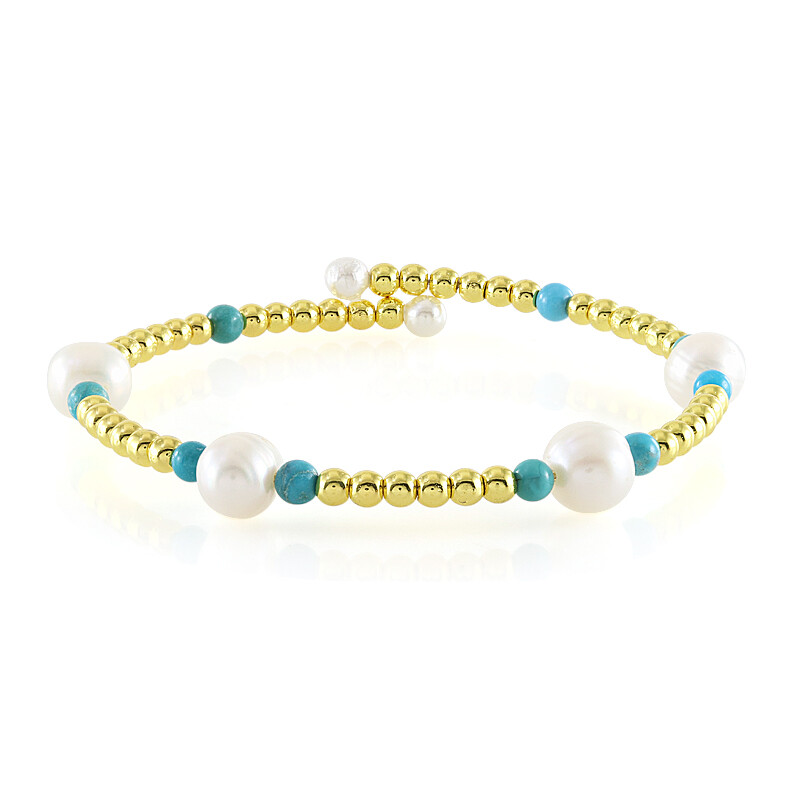Bracelet En Argent 925 Et Turquoise Naturelle - Vintage Ethnique - Occasion Excellent état
