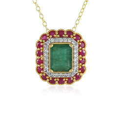 Collana in argento con Smeraldo Zambia (Gems en Vogue)