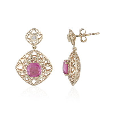 Orecchini in oro con Zaffiro Rosa del Madagascar (Ornaments by de Melo)