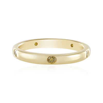 Anello in argento con Diamante Giallo I3