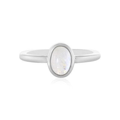 Anello in argento con Pietra di Luna Arcobaleno