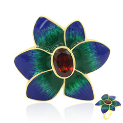 Anello in argento con Granato Mozambico