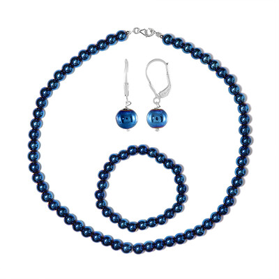 Parure in argento con Ematite Blu