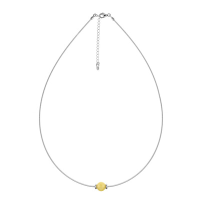 Collana in argento con Ambra Milky Baltica (MONOSONO COLLECTION)