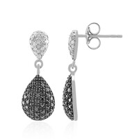 Orecchini in argento con Diamante Nero