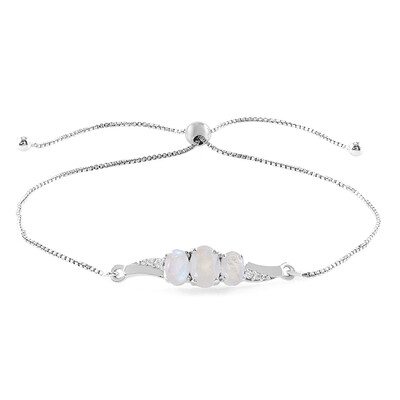 Bracciale in argento con Pietra di Luna Arcobaleno
