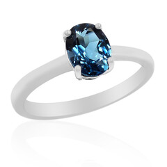 Anello in argento con Topazio Blu Londra