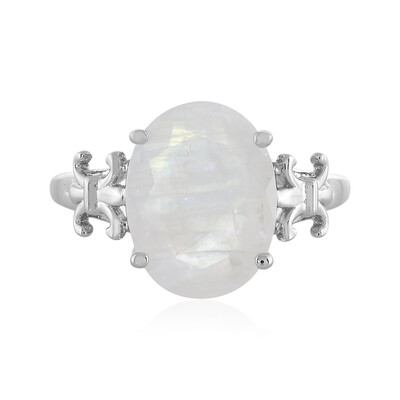 Anello in argento con Pietra di Luna Arcobaleno