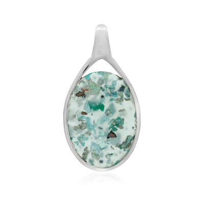 Ciondolo in argento con Gemma Silicea (Bali Barong)