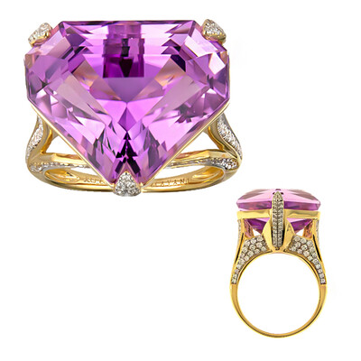 Anello in oro con Kunzite Patroke (AMAYANI)
