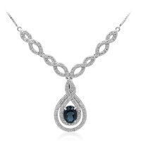 Collana in argento con Topazio Blu Londra