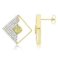Orecchini placcati in oro con Apatite Gialla