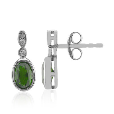 Orecchini in argento con Diopside Russo