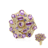 Anello in oro con Zaffiro Ceylon Porpora (non riscaldato)