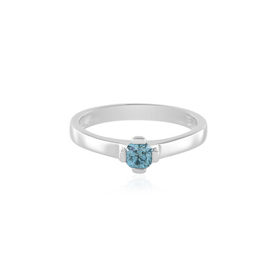 Anello in argento con Diamante Blu I2