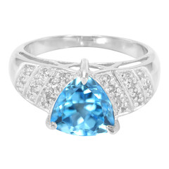 Anello in argento con Topazio Blu Cielo
