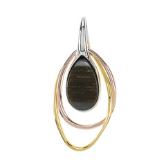 Ciondolo in argento con Legno Fossile