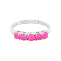 Anello in argento con Opale Rosa dell'Etiopia