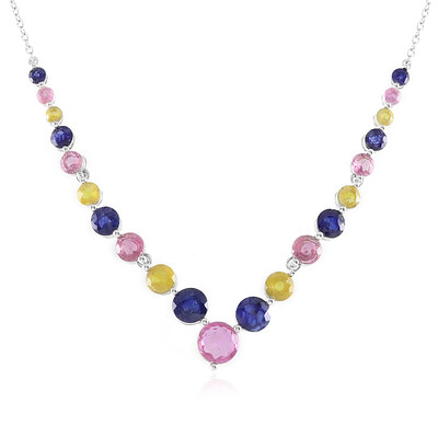 Collana in argento con Zaffiro Rosa del Madagascar