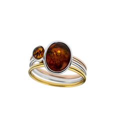 Anello in argento con Ambra Baltica