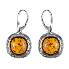 Orecchini in argento con Ambra Baltica