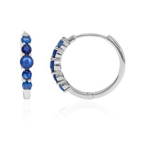 Orecchini in argento con Zaffiro Blu del Madagascar