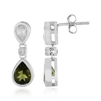 Orecchini in argento con Moldavite