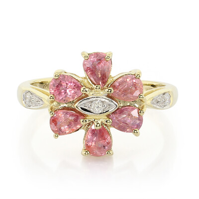 Anello in oro con Zaffiro Padparadscha (non riscaldato)