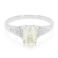 Anello placcato in platino con Kunzite Canarino