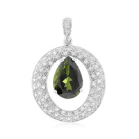 Ciondolo in argento con Tormalina Verde
