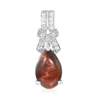 Ciondolo in argento con Occhio di Tigre Rosso