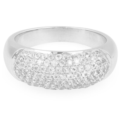 Anello in argento con Zaffiro Bianco