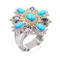 Anello in argento con Turchese Sleeping Beauty (Dallas Prince Designs)