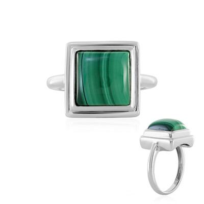Anello in argento con Malachite (MONOSONO COLLECTION)