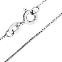 Catena veneziana in Oro Bianco 9K - 45 cm - 1,5 g