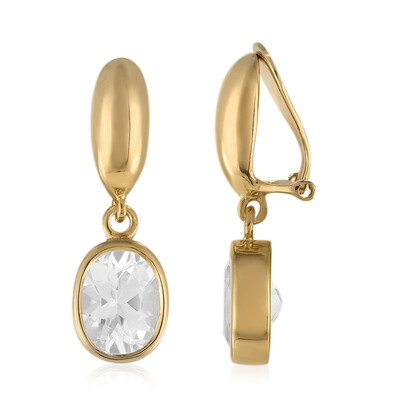 Orecchini con chiusura a clip in argento con Topazio Bianco