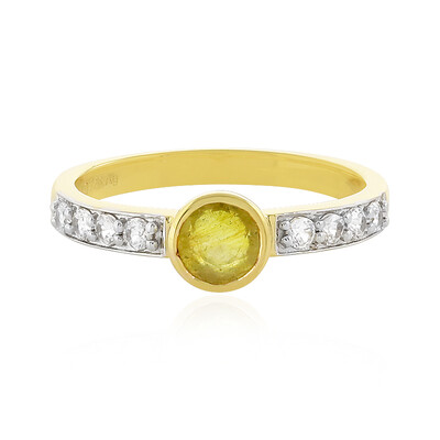 Anello in argento con Zaffiro Giallo del Madagascar