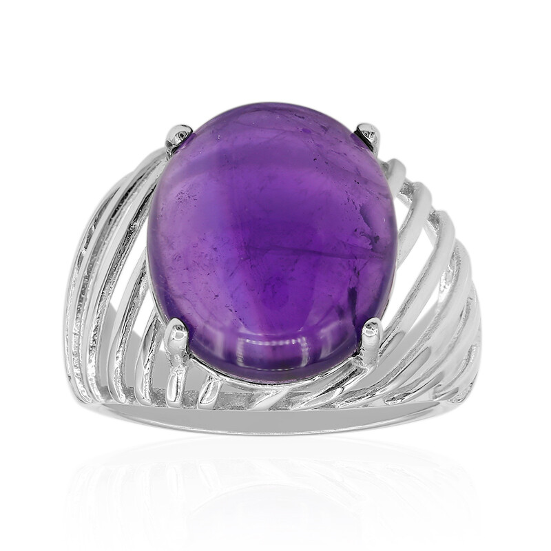 Anello Con Ametista Naturale Gemsonclick 6 Carati Pietra Di Forma Ovale In Argento Sterling Prong Design Anello J – Z E Argento, 65 (20.7), Cod. GOCATPR6_V - Foto 13