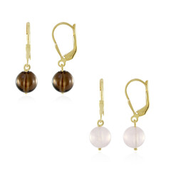 Set orecchini in argento con Morganite e Quarzo Fumè